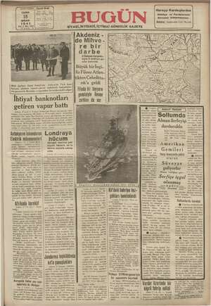Bugün Gazetesi 18 Nisan 1941 kapağı