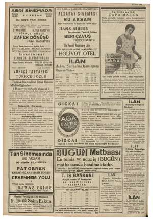    4 BUGÜN 20 Nisan 1941 ns einkmeln A İ Vi HER ZAMAN ŞAHESERLER GÖSTEREN iletim Hergün Eüliposizi İle Uzak İlemlek bull Ge