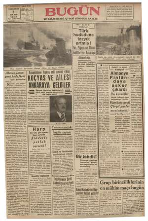 Bugün Gazetesi 1 Mayıs 1941 kapağı
