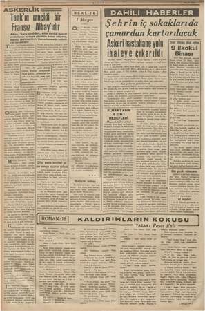    > k E ie miş ASKERLİK ——— Tankın mucidi bir Fransız Albay'ıdır İREALİTE| 7 Mayıs 1 Mayıslar gördük DAHİLİ i HABERLER Şehrin