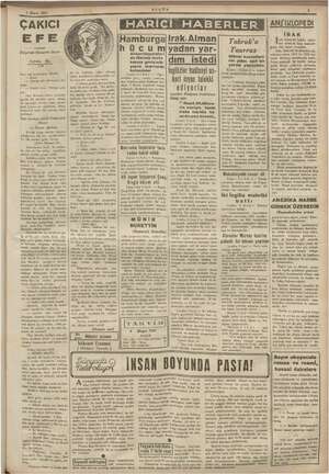    4 Mayıs 1941 ÇAKICI EFE YAZAN Zeynel Besim Sun Tefrika No. 138 Hani rağ ni Atanaş. — e işin alt taam be- gerir.. Yİ —...