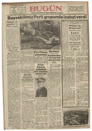 Bugün Gazetesi 14 Mayıs 1941 kapağı