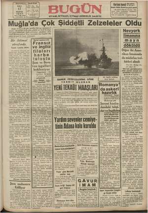 Bugün Gazetesi 17 Haziran 1941 kapağı