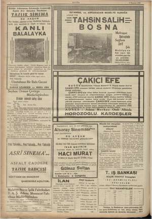    4 2 Temmuz 1941 —- Bütün Adananın Görmeğe Koamiai s ? Eşsiz Bir Sinema Harik j i2ee9İ W 1 İN pis İSTANBUL ve, ANKARADAN...
