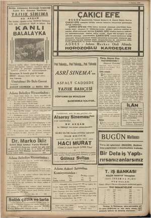      3 Temmuz 1941 mama Bütün Adananın Görmeğe koşacağı | Eşsiz Bir Sinema Harikası YAZLIK 5 SİNEMA AKŞA Rus dansları,...