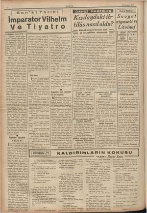  Lİ BUGÜ Da sSsan'atTarihi İmparator Vilhelm ve tro Rejisör yrd Vilhelm, birçok pi bakmalarını, hareket etmelerini lerin umumi