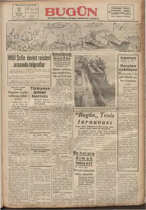 Bugün Gazetesi 29 Temmuz 1941 kapağı