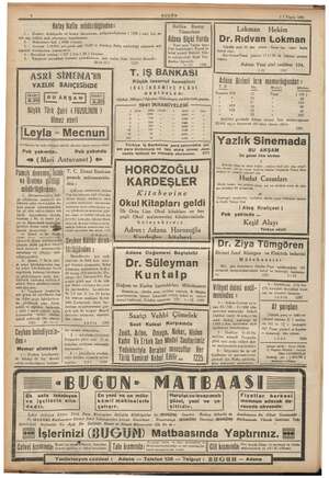    11 Teşrin 1941 menmamain mana Hatay Nafia müdürlüğünden: | | Lokman Hekim Kısmen. Antakyada ve kımen İskenderun,...