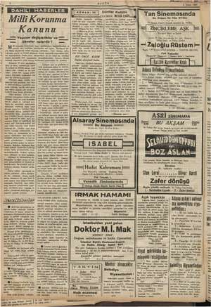  BUGÜN ir ir 1942 Milli Korunma Kanunu ” Yapılan değişiklikler ve ” niye a Vi ia Yeni Uk hükümet, san'at ve ticaret erbabının