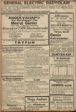      i Yüksek Evsafta Bütün Şi azarı Dikkatini Celbeder -RAL ELECTRİC Ri Teknik İnceliklerini Hâiz Akümülâtör Ve Cereyanlı...