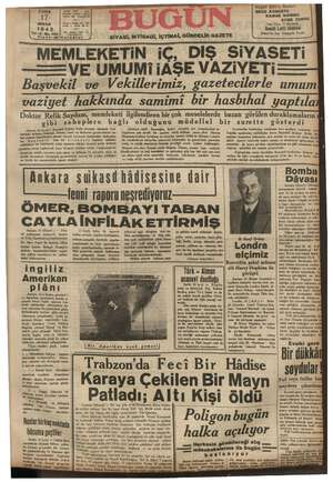 Bugün Gazetesi 17 Nisan 1942 kapağı