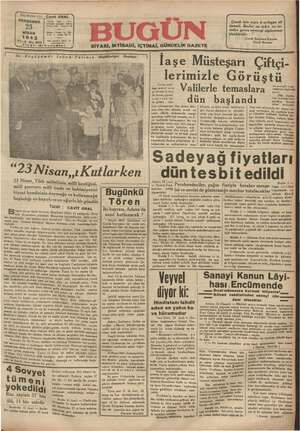 Bugün Gazetesi 23 Nisan 1942 kapağı