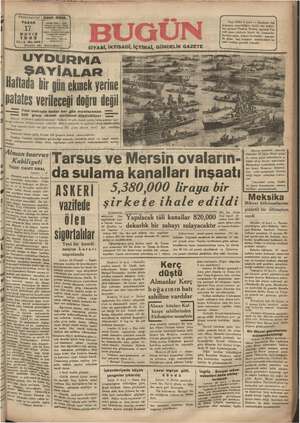 Bugün Gazetesi 17 Mayıs 1942 kapağı