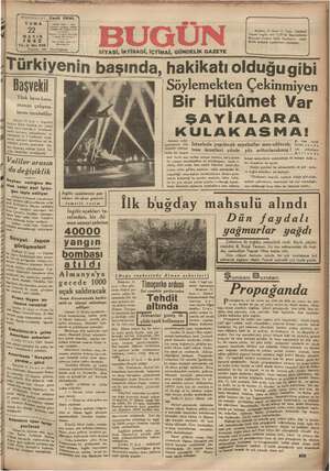 Bugün Gazetesi 22 Mayıs 1942 kapağı