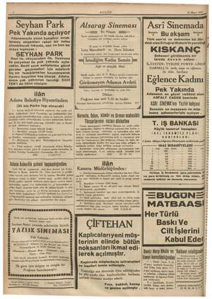  b birlikte Belediye Sariz mi ei gi olunur. i 2005 722-27-31 Seyhan Park Pek Yakında açılıyor Adanamızda yazın bunaltıcı...