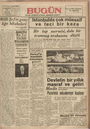 Bugün Gazetesi 23 Mayıs 1942 kapağı