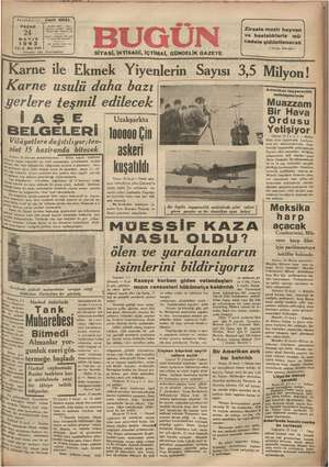 Bugün Gazetesi 24 Mayıs 1942 kapağı