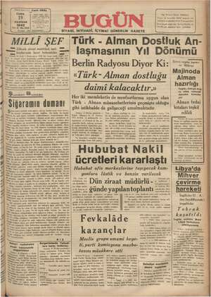 Bugün Gazetesi 19 Haziran 1942 kapağı