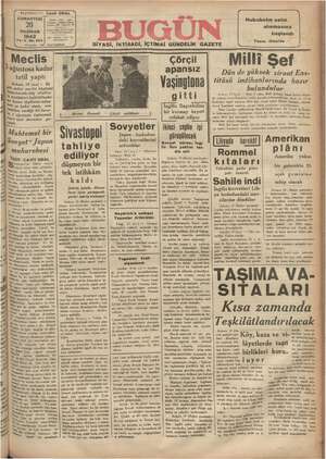 Bugün Gazetesi 20 Haziran 1942 kapağı