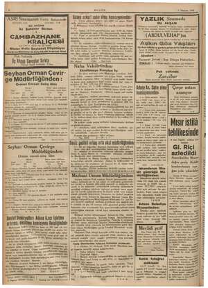  1 Haziran 1942 mm m | BUGÜN e SG ai Yazik Bahçezirde Alana asksri satın alma komisyonundan: Y AZLIK, Sinemada SUVARE 9.30...