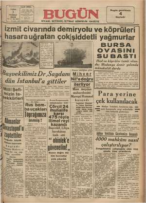 Bugün Gazetesi 3 Temmuz 1942 kapağı