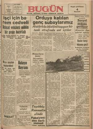 Bugün Gazetesi 7 Temmuz 1942 kapağı