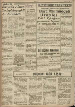     E Askerlik || Rusyada Alman lilerleyişinevakit i le ği zi o. ri rağmön Bkerlinlün artar Tİ füi, iş ei ği şarki- tehlikesi