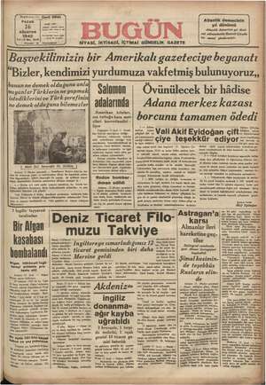 Bugün Gazetesi 16 Ağustos 1942 kapağı