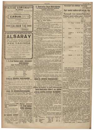  BUGÜN 22 Eylal 1942 ” . —— ' ii i üdürlüri Karaısalı İcra dairesi D.n.942 AZLIK SİNEMADAŞ Tepee myn Men midi almacaktı v -|)