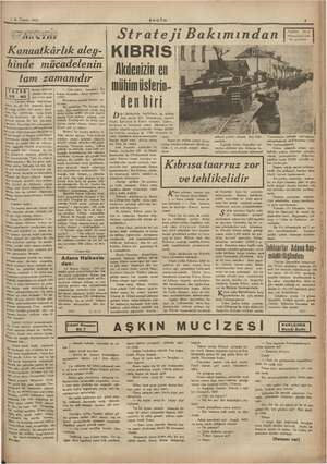    1 B. Teşrin 1942 ARŞ Kanaatkârlık aley- hinde mücadelenin İzi eni ae derecesi k bir me mur He dedir dikti im, kış Daylan