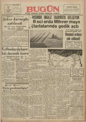    Başmuharriri: Cavit ORAL Yu altı aylığı T aylığı kuruştur 1942 ve Vee 663 5 Kuruştur J Istanbul ve Ankarada e ll satılacak