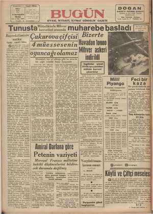 Bugün Gazetesi November 17, 1942 kapağı