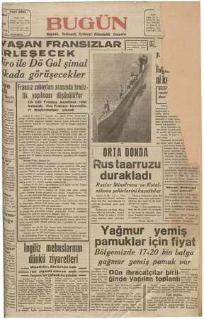Bugün Gazetesi December 30, 1942 kapağı