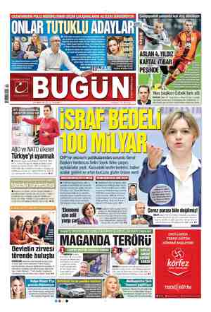 Bugün Gazetesi 24 Mayıs 2015 kapağı