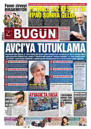 Bugün Gazetesi September 21, 2015 kapağı