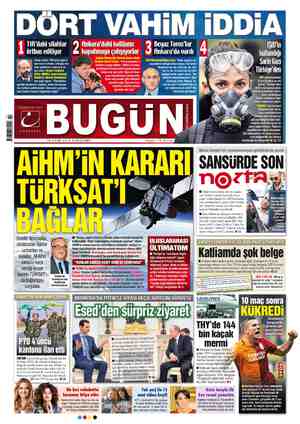 Bugün Gazetesi October 22, 2015 kapağı