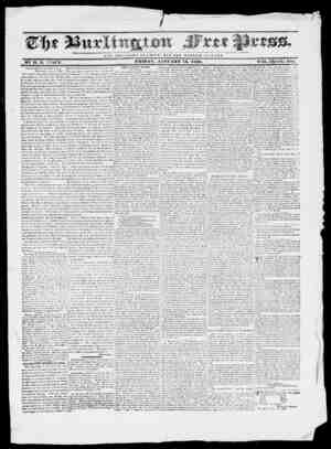 Burlington Free Press Newspaper January 15, 1836 kapağı