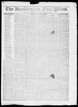 Burlington Free Press Newspaper January 22, 1836 kapağı