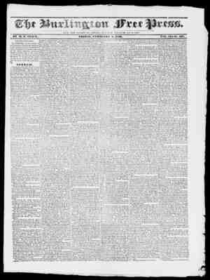 Burlington Free Press Newspaper February 5, 1836 kapağı