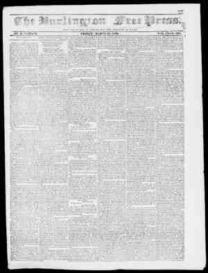 Burlington Free Press Newspaper March 25, 1836 kapağı