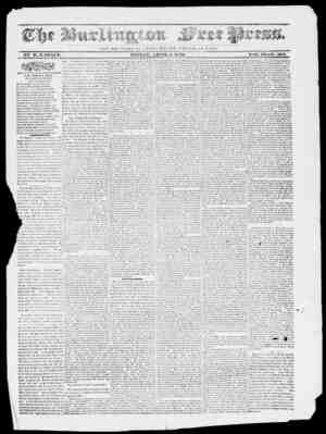 Burlington Free Press Newspaper April 1, 1836 kapağı