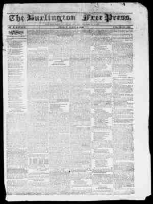 Burlington Free Press Gazetesi 8 Nisan 1836 kapağı