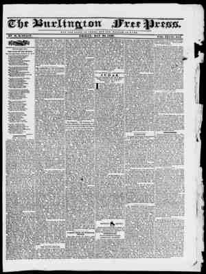 Burlington Free Press Gazetesi 20 Mayıs 1836 kapağı