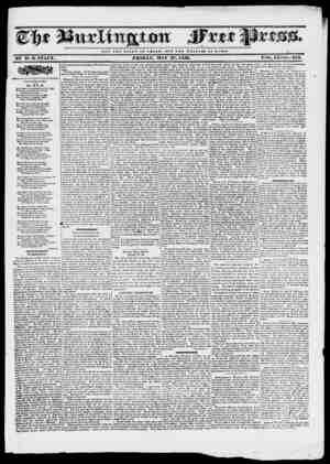 Burlington Free Press Newspaper May 27, 1836 kapağı