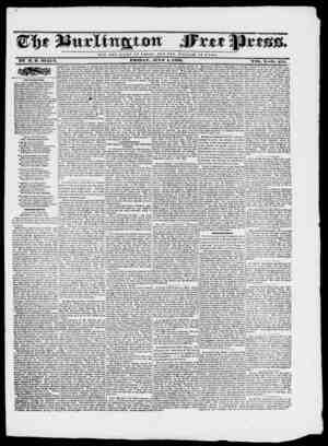 Burlington Free Press Gazetesi 1 Temmuz 1836 kapağı
