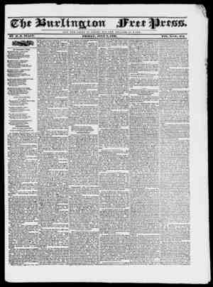 Burlington Free Press Gazetesi 8 Temmuz 1836 kapağı