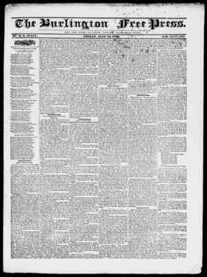 Burlington Free Press Newspaper July 15, 1836 kapağı