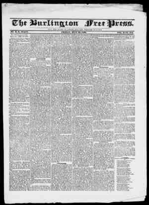 Burlington Free Press Newspaper July 22, 1836 kapağı