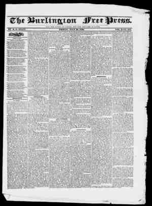 Burlington Free Press Gazetesi 29 Temmuz 1836 kapağı