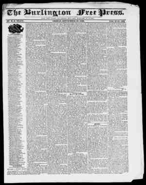 Burlington Free Press Newspaper September 16, 1836 kapağı